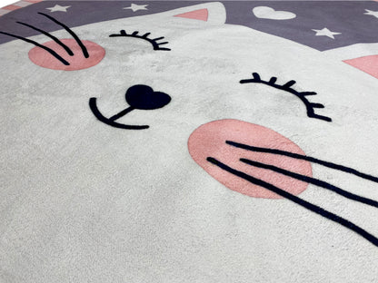 Runder Kinderteppich Katze, 160 cm