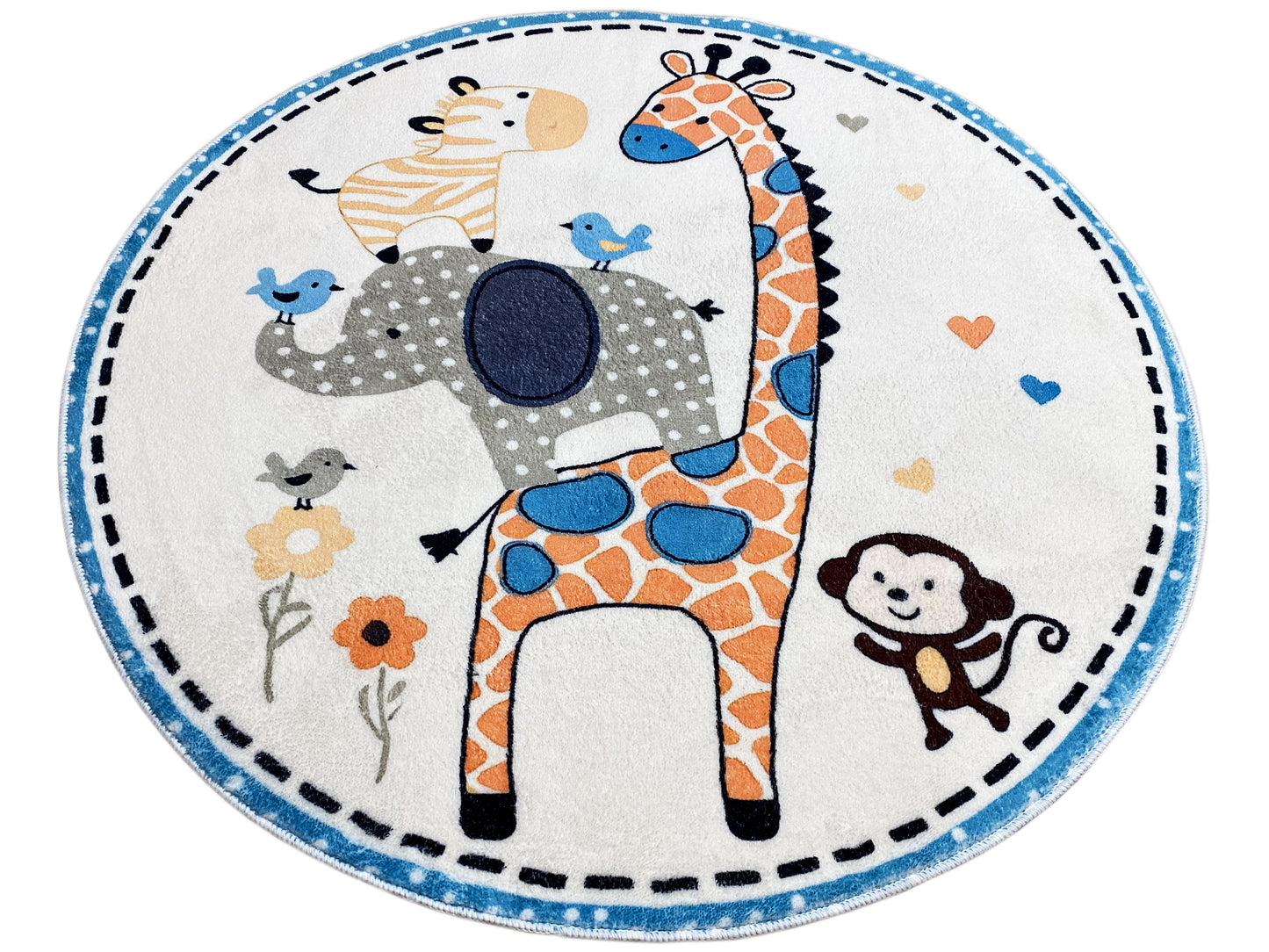 Runder Kinderteppich Tiere, 100 cm