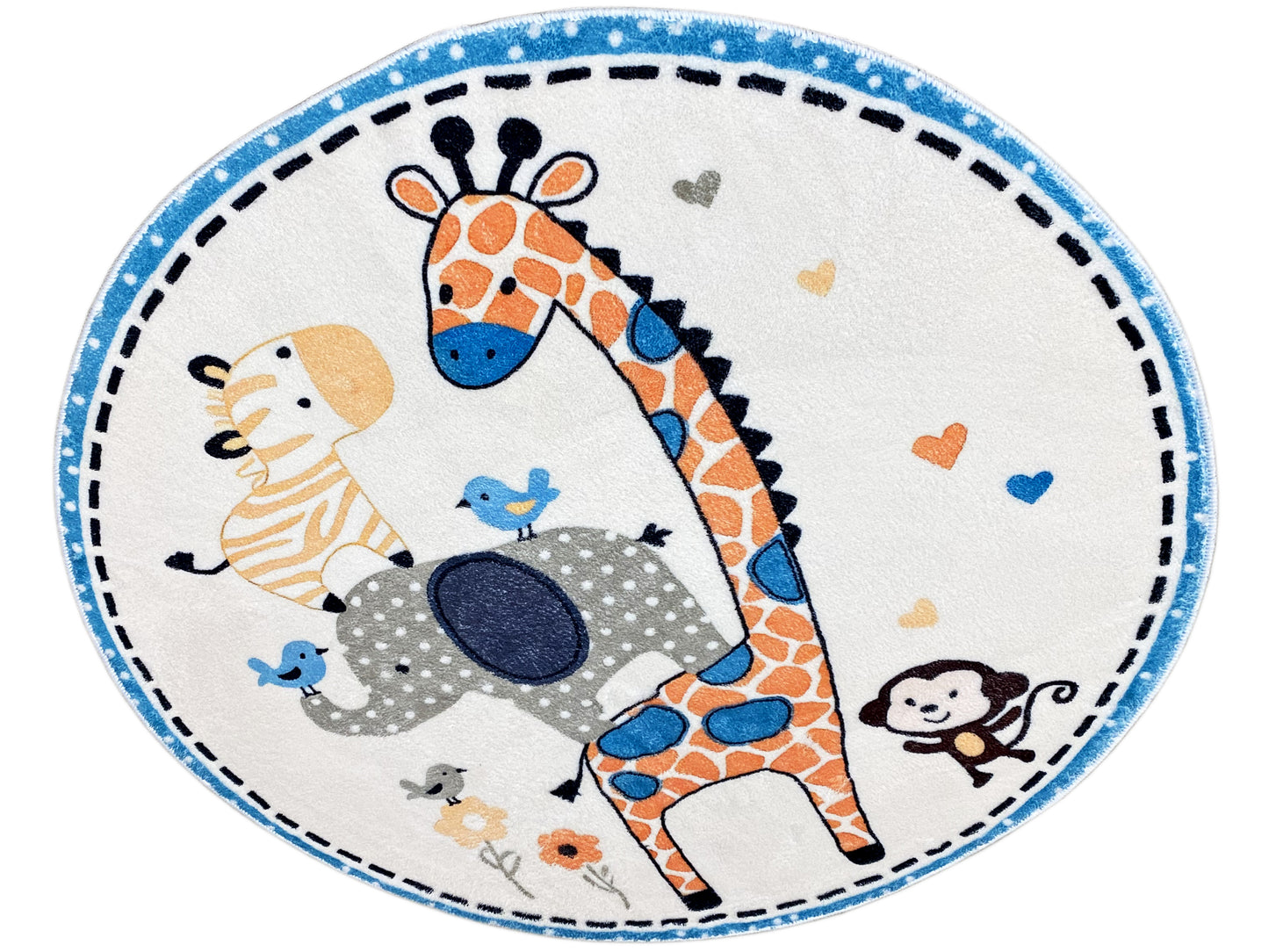 Runder Kinderteppich Tiere, 100 cm