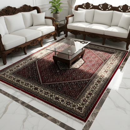 Wohnzimmer Klassischer Perser Bidjar Teppich mit Medaillonmuster in Rot