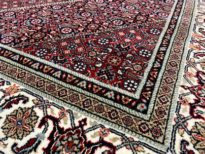 Handgeknüpfter Bidjar Teppich rot, Premium Wolle, zeitloser Klassiker