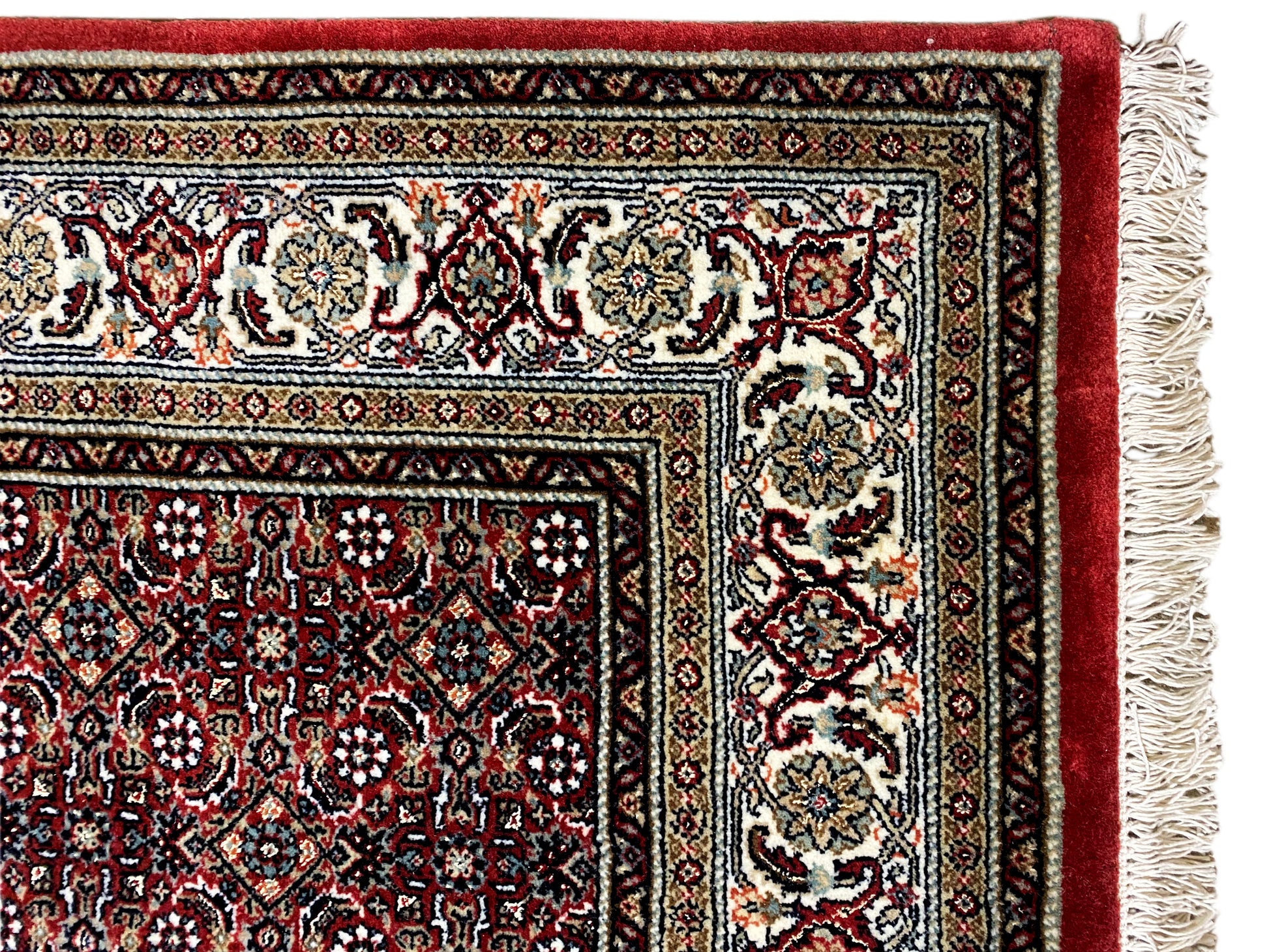 Perser-inspirierter Teppich in Rot mit ornamentaler Bordüre