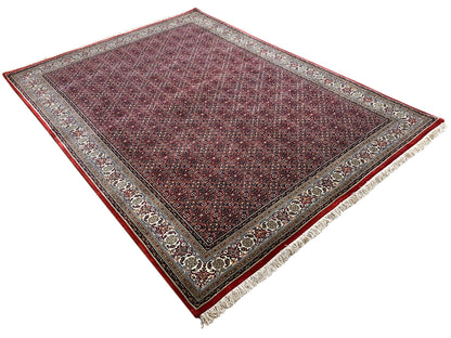 Vintage Perser-Look Teppich in Dunkelrot mit detailreichen Motiven