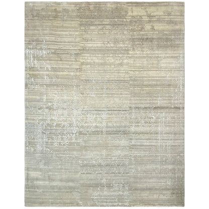 Handgeknüpfter Designer Teppich in Beige und Naturtönen mit abstraktem Muster