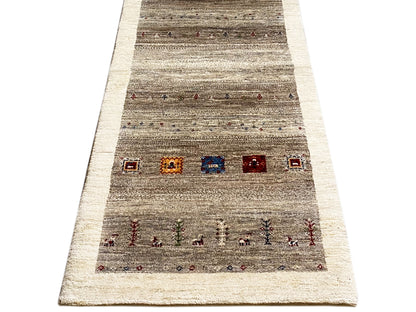 Hochwertiger Woll-Läufer Teppich Gabbeh modern und zeitlos