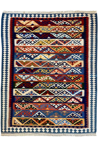 Kilim Qashqai - 301885 (226x155cm) - German Carpet Shop