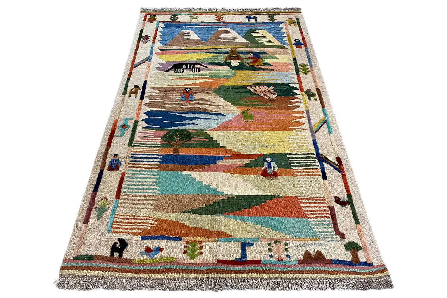 Kilim Qashqai - 301893 (151x104cm) - German Carpet Shop