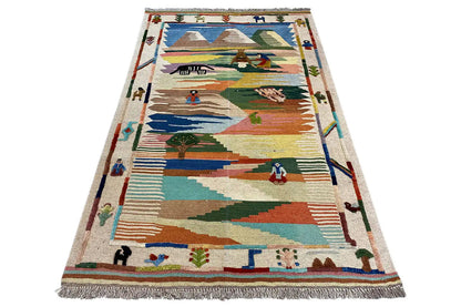Kilim Qashqai - 301893 (151x104cm) - German Carpet Shop