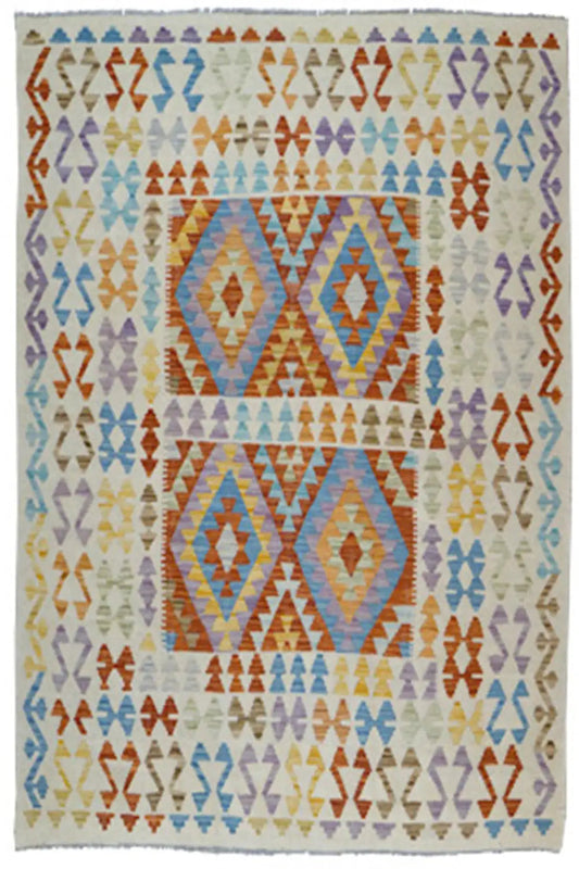 Kelim Afghan  2757 (205x161 cm) - Premium Kelim from German Carpet Shop - Just €269! Shop now at German Carpet Shop