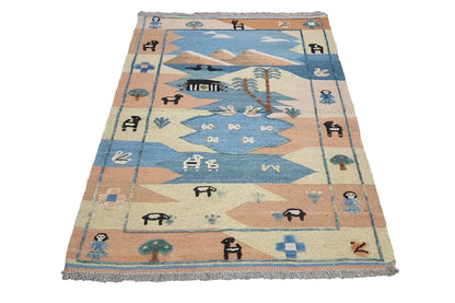 Kilim Qashqai - 605614 (150x102cm) - German Carpet Shop