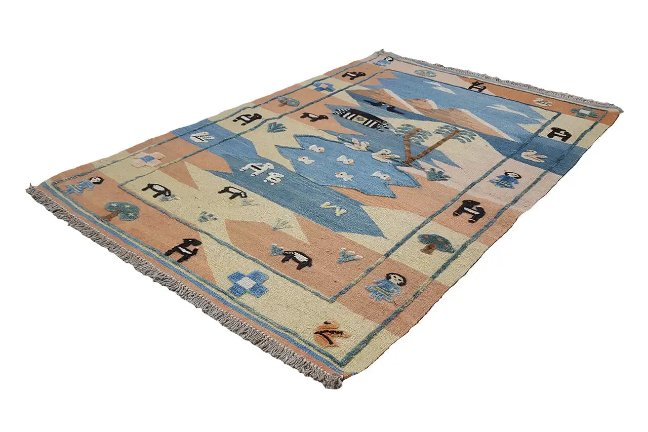 Kilim Qashqai - 605614 (150x102cm) - German Carpet Shop