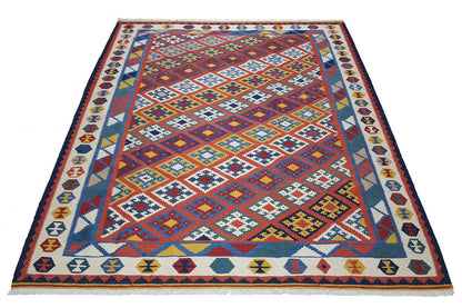 Kilim Qashqai - 307036 (249x180cm) - German Carpet Shop