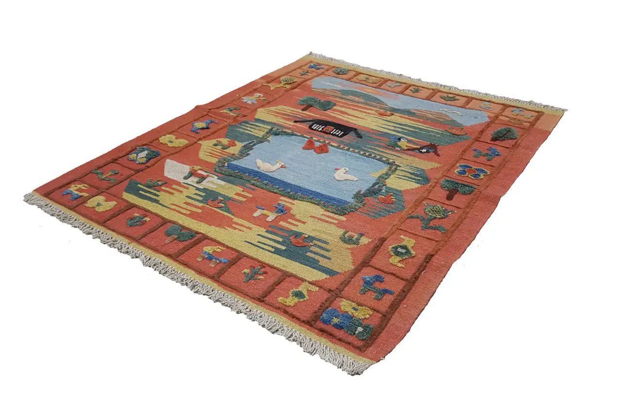 Kilim Qashqai - 301892 (120x102cm) - German Carpet Shop