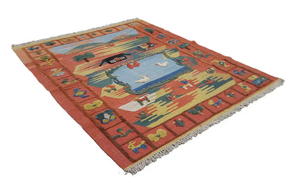 Kilim Qashqai - 301892 (120x102cm) - German Carpet Shop