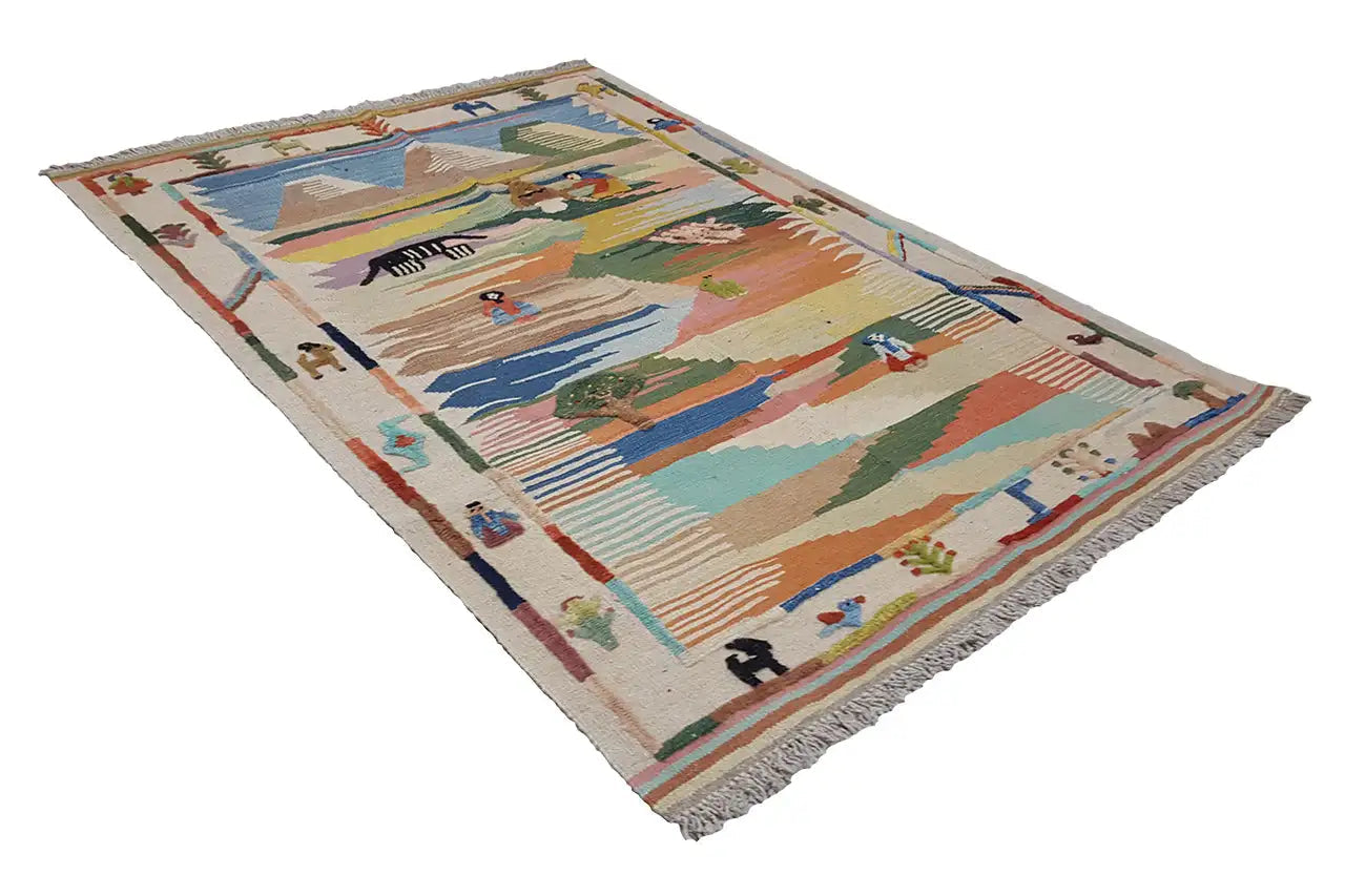 Kilim Qashqai - 301893 (151x104cm) - German Carpet Shop